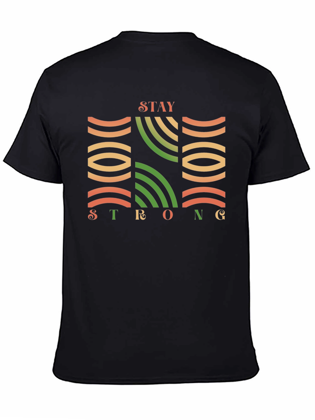 Stay Strong Graphic Print Black T-Shirt
