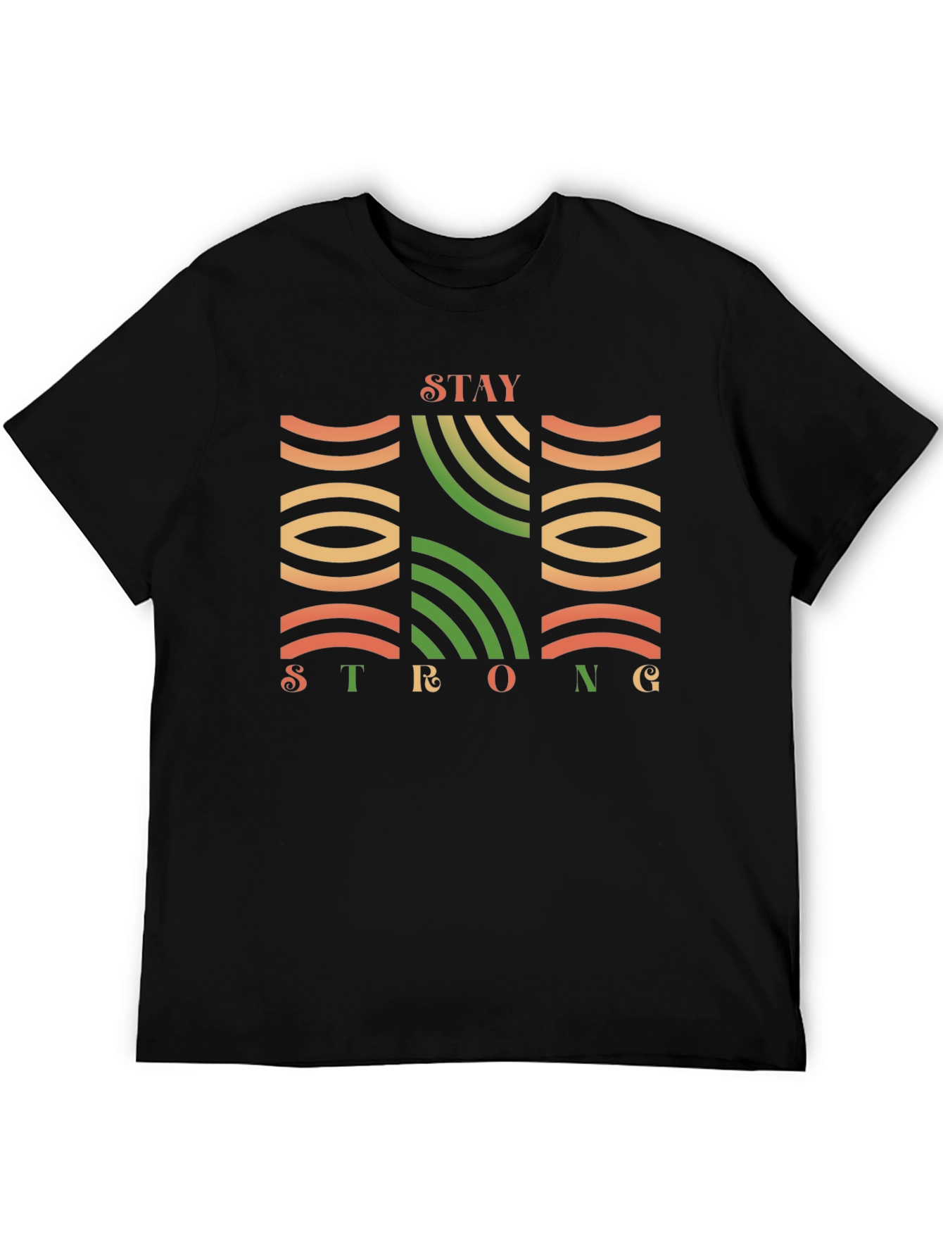 Stay Strong Graphic Print Black T-Shirt