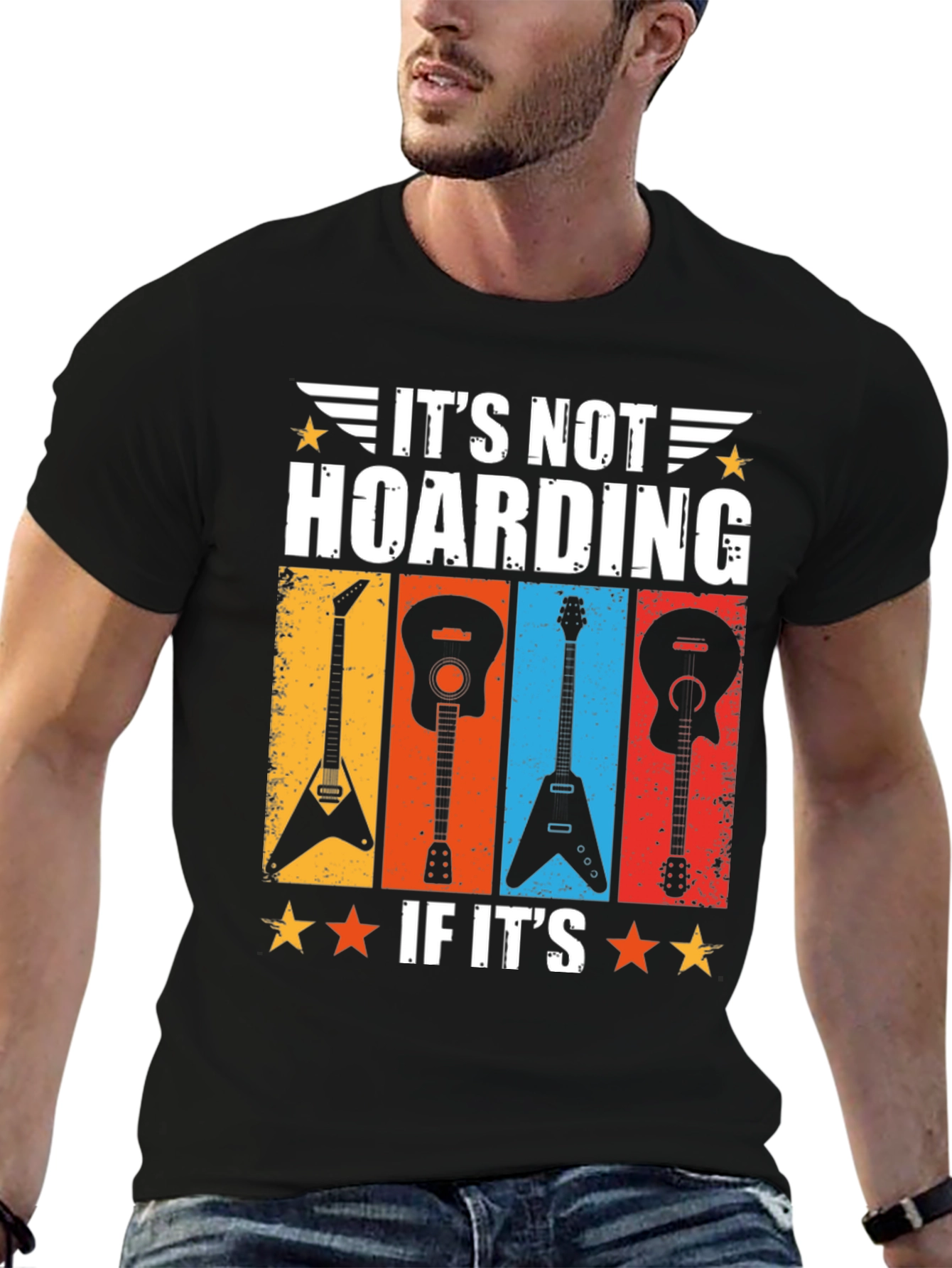 Guitar Hoarding Funny T-Shirt Rock Musician Tee