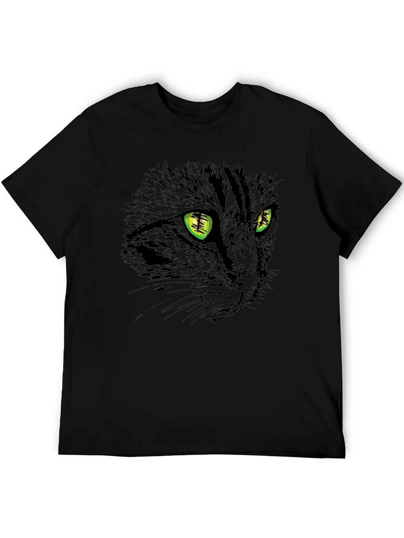 Black Cat Graphic Tee - Mens Short Sleeve Crew Neck