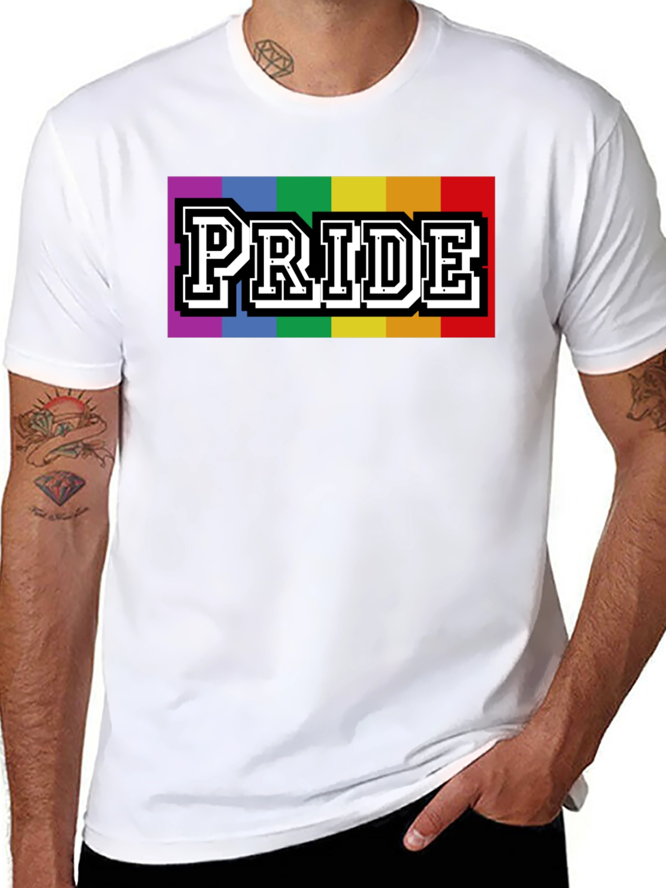 Pride Rainbow Graphic T-Shirt - Stylish Black Tee