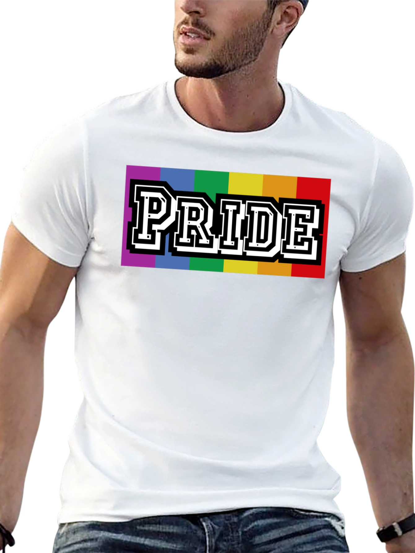 Pride Rainbow Graphic T-Shirt - Stylish Black Tee