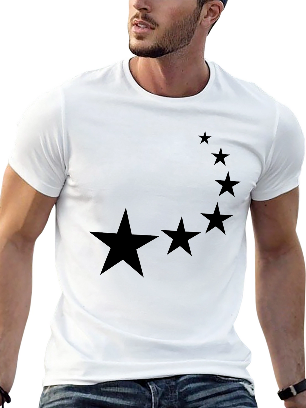 Starry Crescent Black Tee