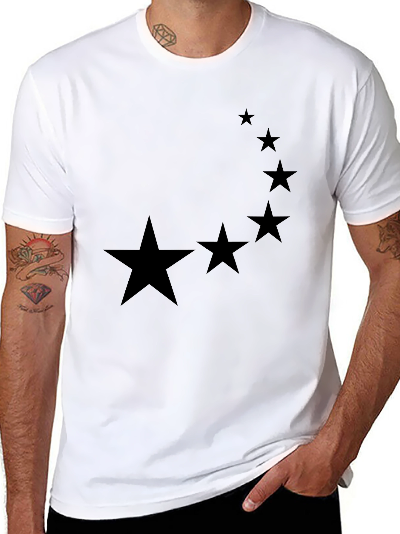 Starry Crescent Black Tee