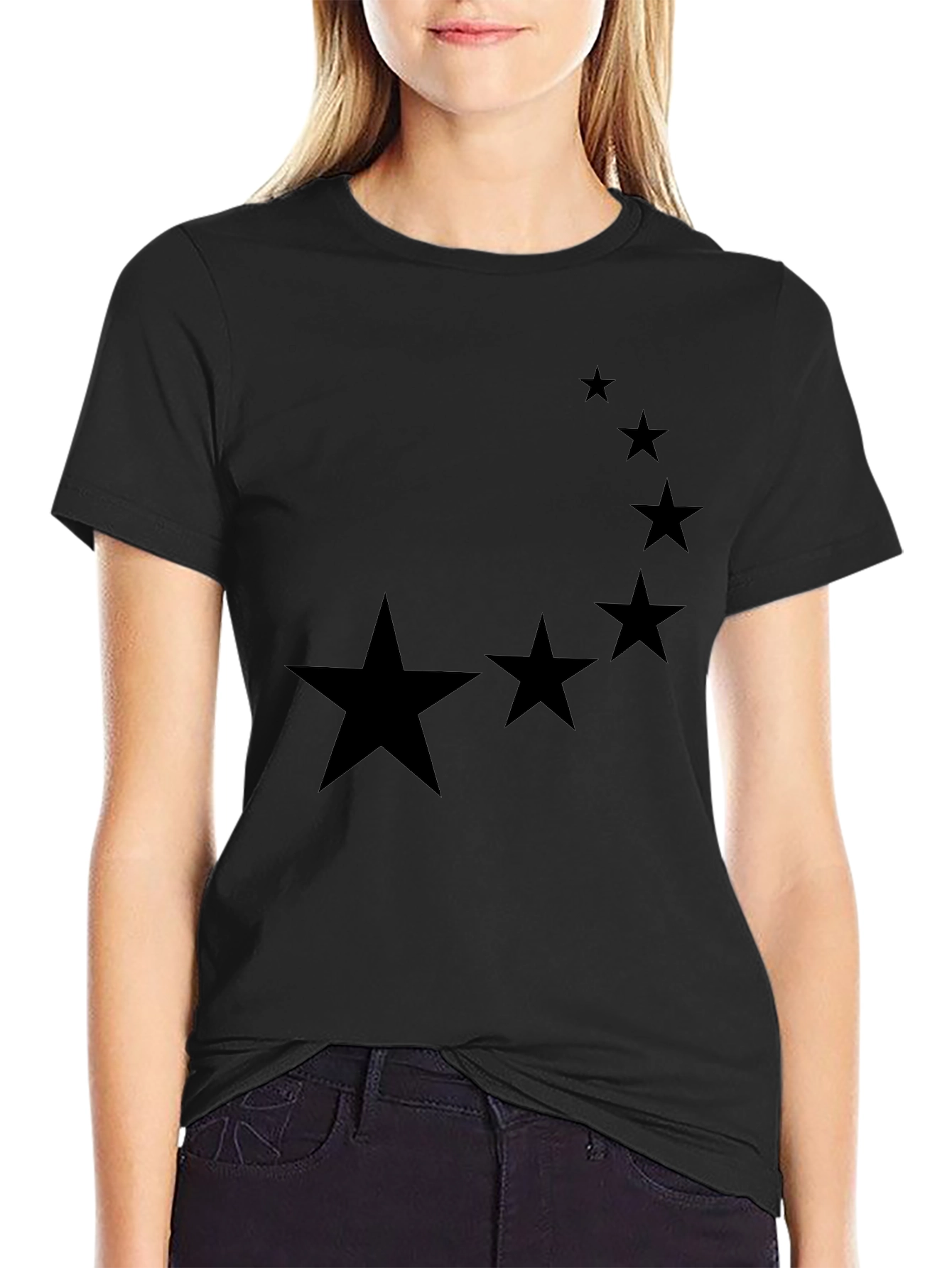 Starry Crescent Black Tee