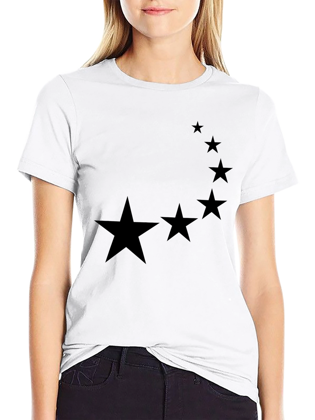 Starry Crescent Black Tee
