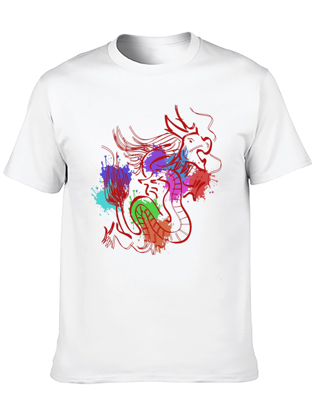 Dragon Splash Graphic Tee - Mens Black T-Shirt