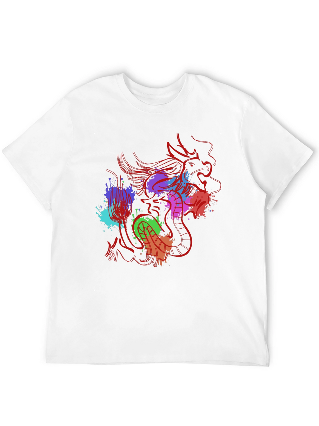 Dragon Splash Graphic Tee - Mens Black T-Shirt