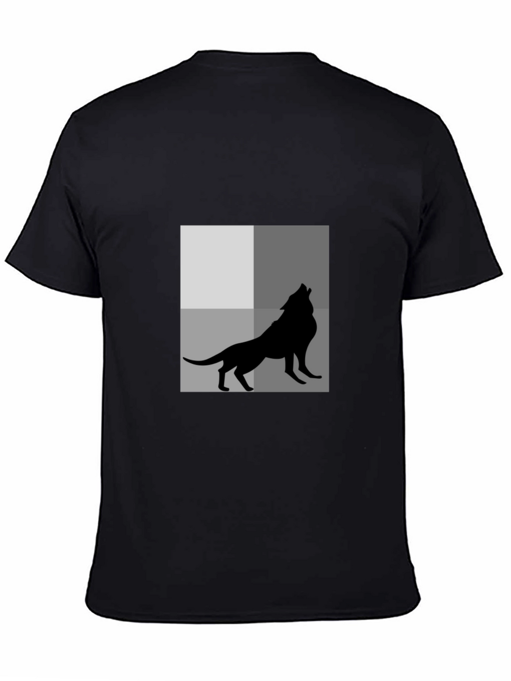 Wolf Silhouette Graphic Tee - Black Cotton T-Shirt