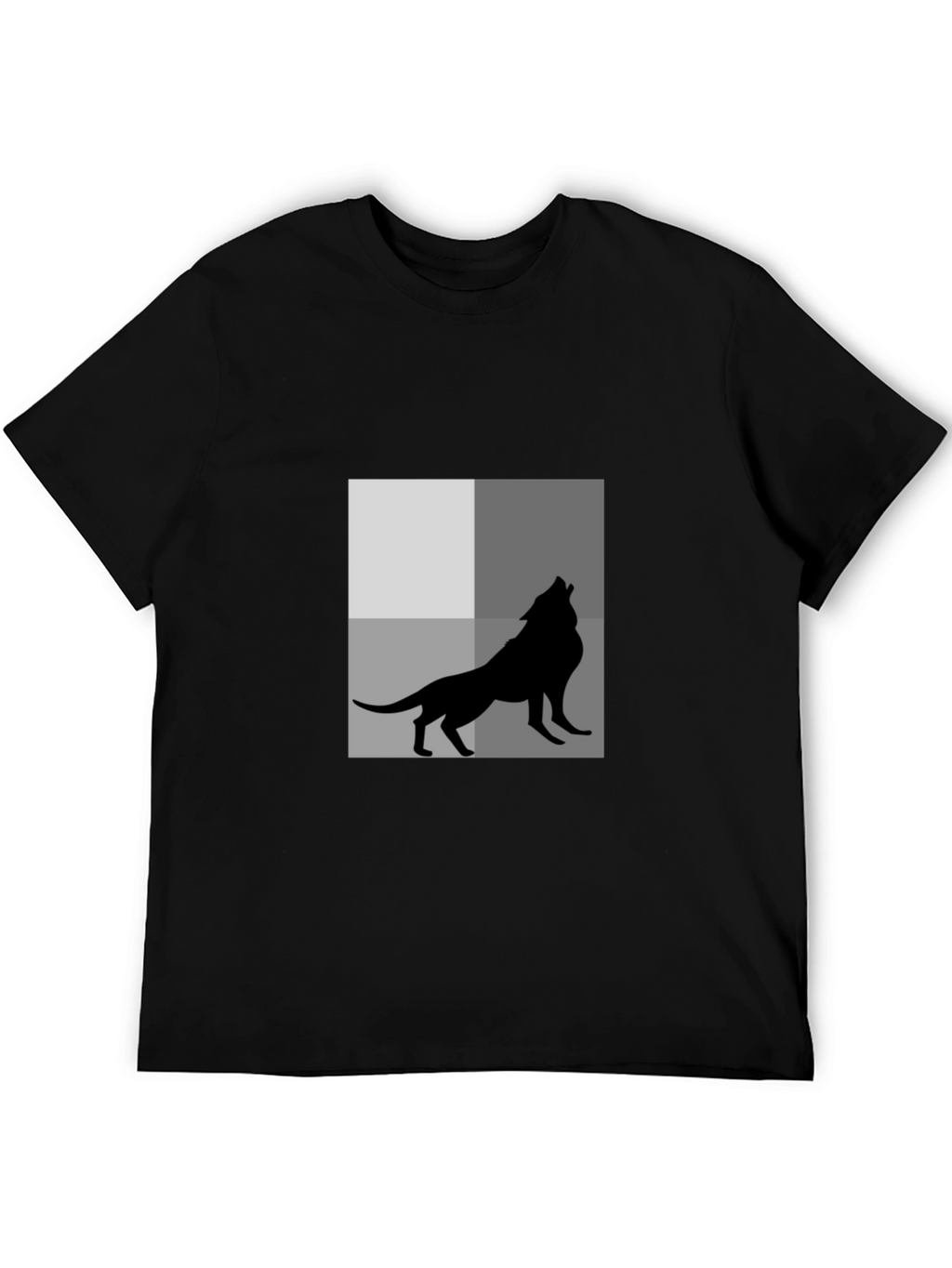 Wolf Silhouette Graphic Tee - Black Cotton T-Shirt