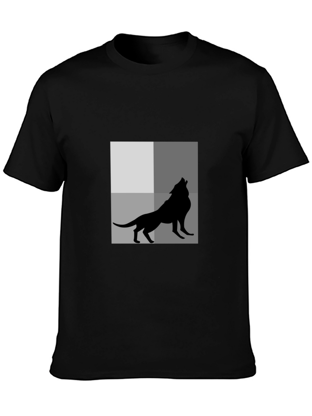 Wolf Silhouette Graphic Tee - Black Cotton T-Shirt