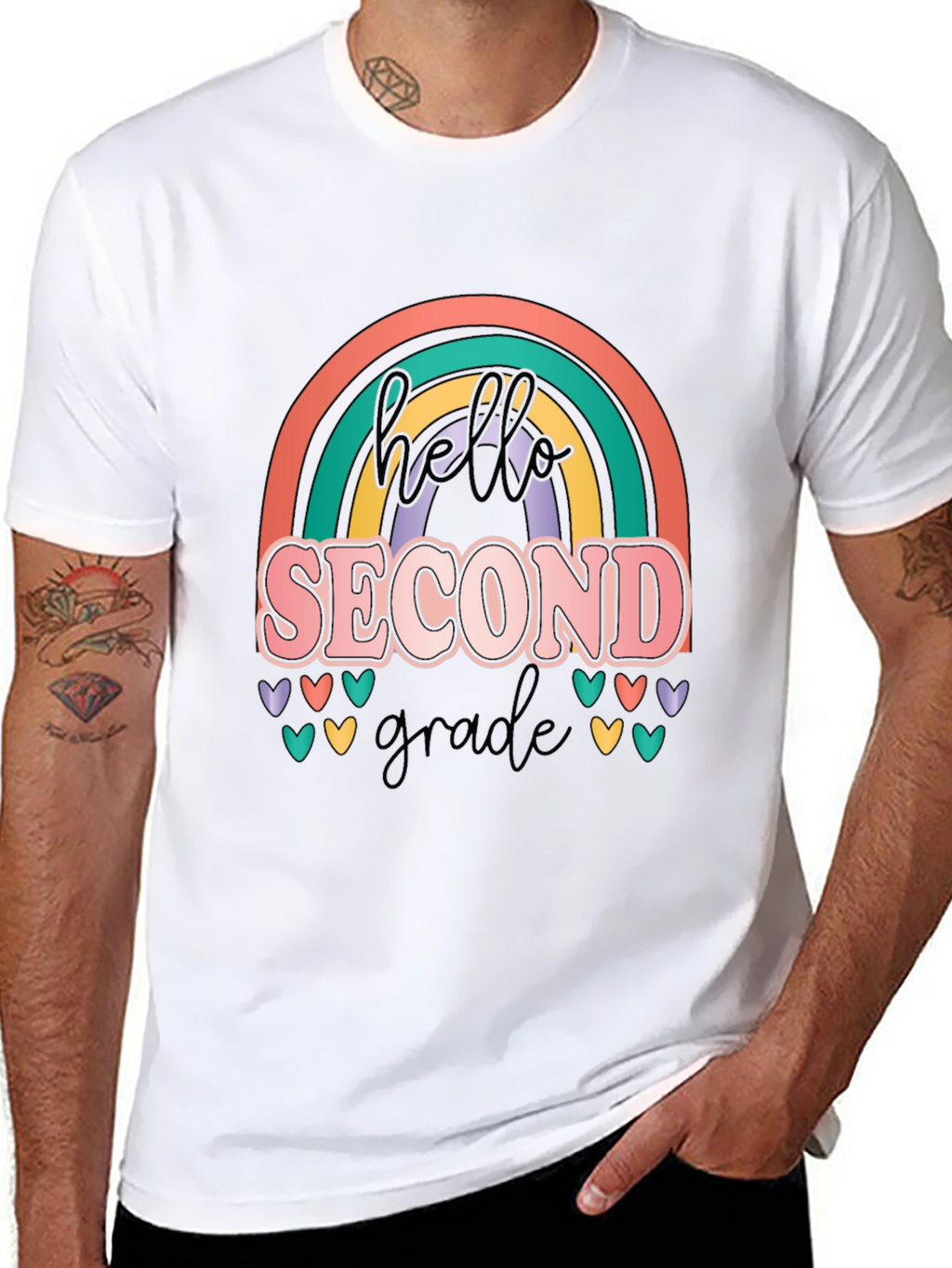 Hello Second Grade Rainbow T-Shirt