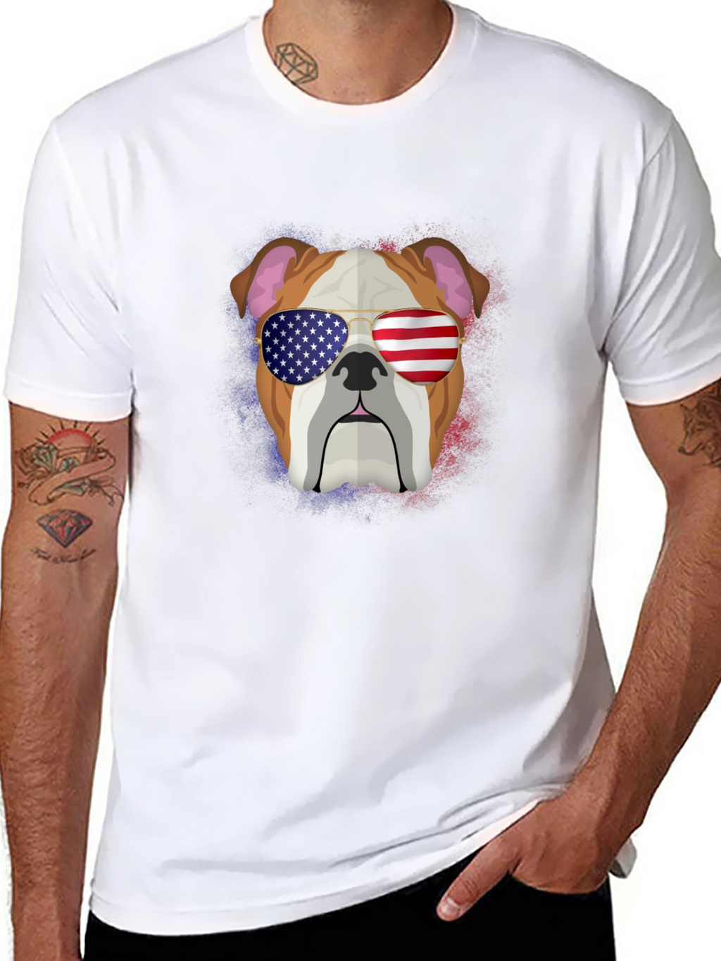 Patriotic Bulldog Graphic Tee