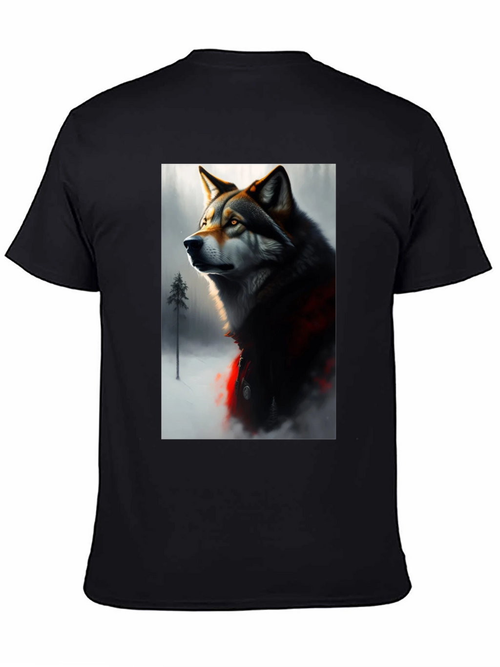Wolf Graphic Black T-Shirt - Stylish Animal Print Tee