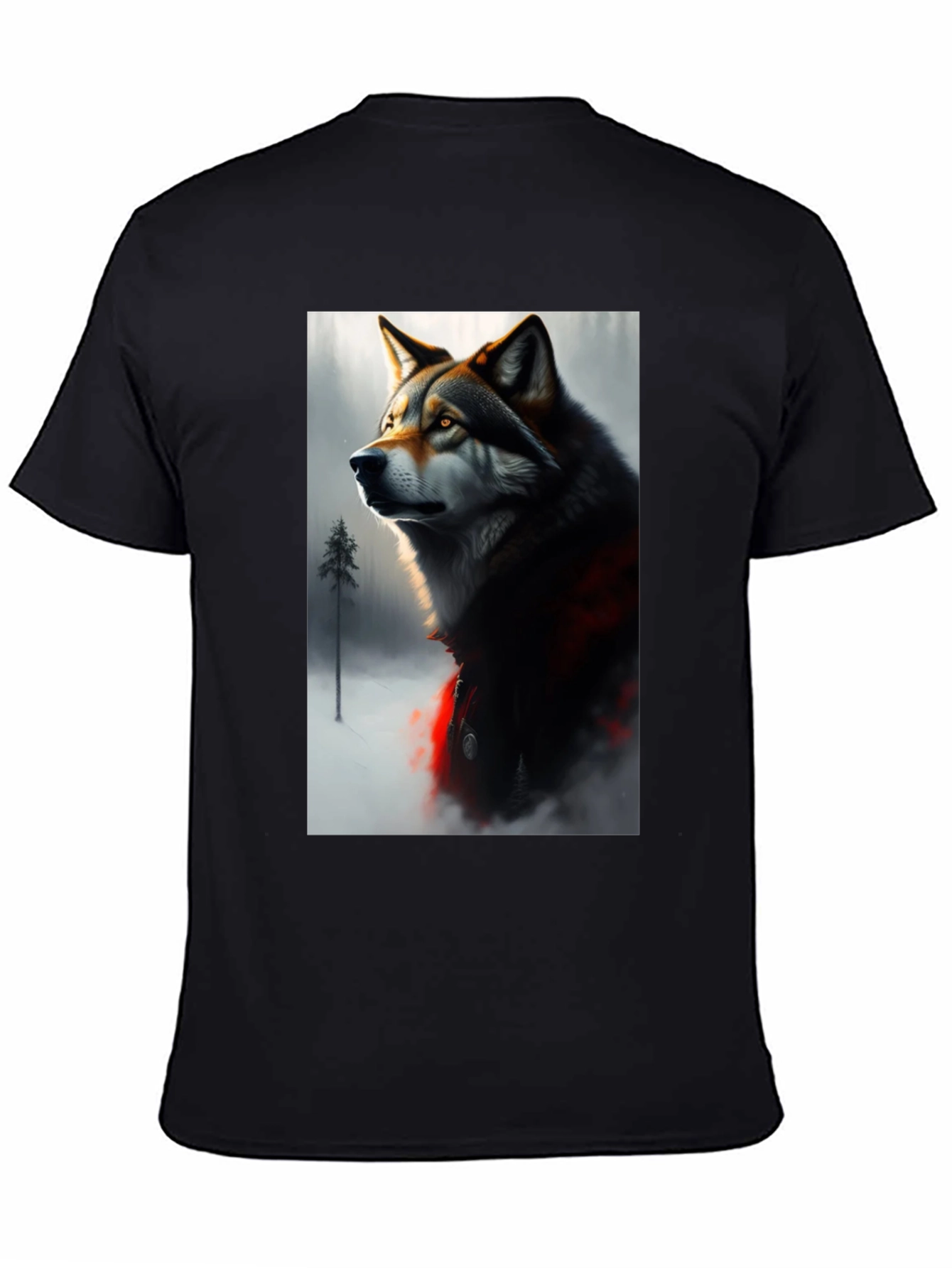Wolf Graphic Black T-Shirt - Stylish Animal Print Tee
