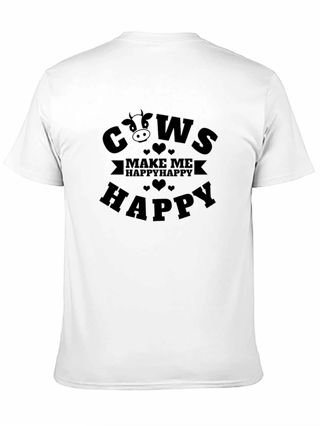 Cows Make Me Happy Graphic Tee - Black
