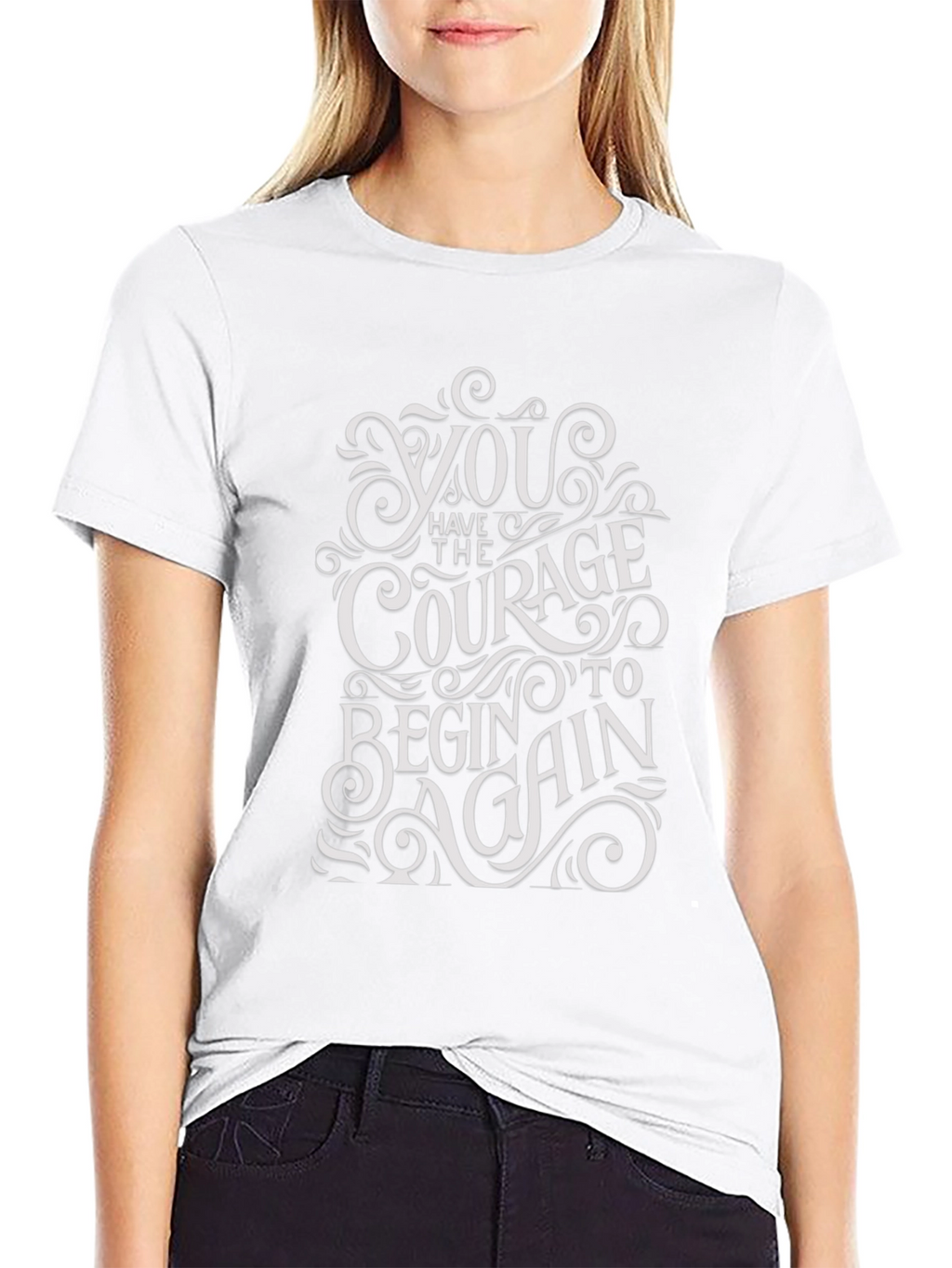 Courage to Begin Again Black Graphic Tee