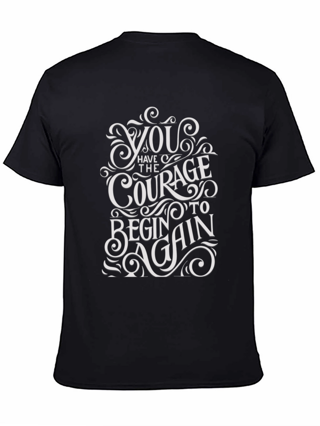 Courage to Begin Again Black Graphic Tee