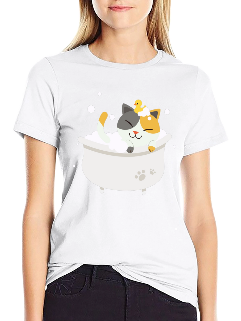 Cute Cat Bath T-Shirt - Relax in Style!