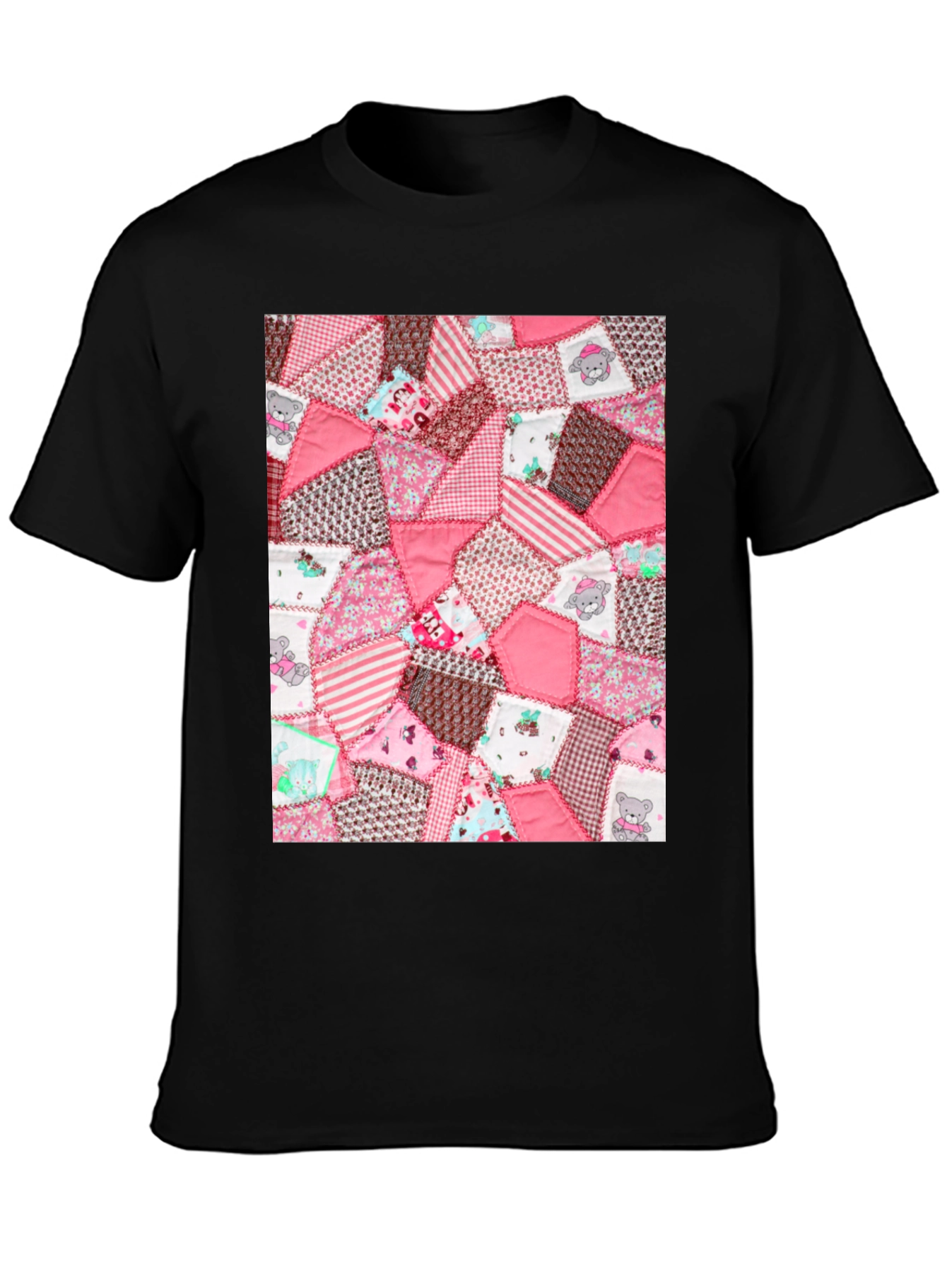 Pink Patchwork Pattern Tee