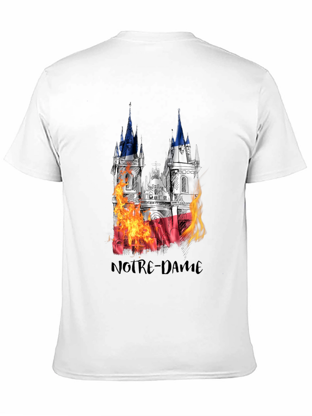 Notre Dame Burning T-Shirt - Mens Black Graphic Tee