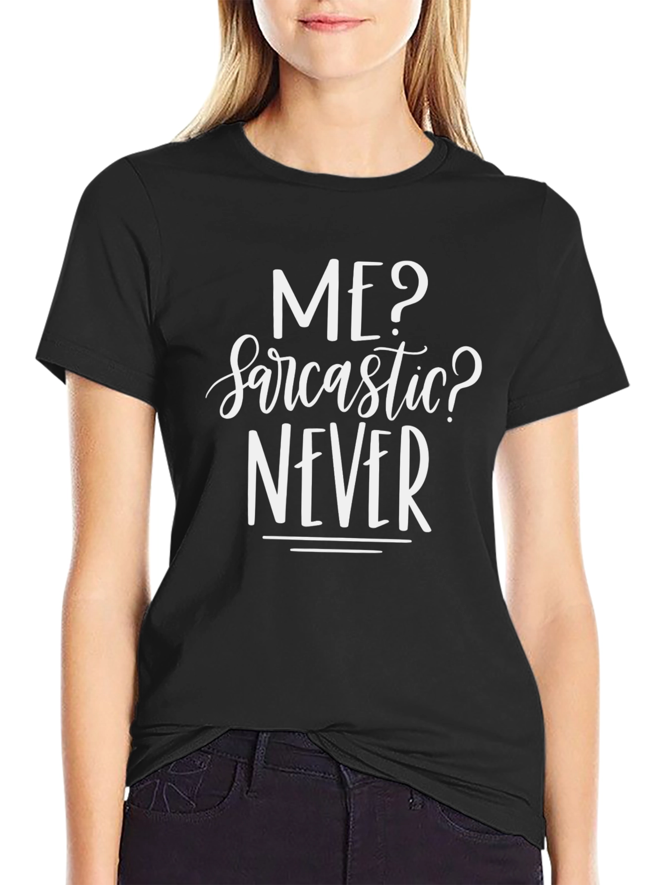 Sarcastic Never Graphic Tee - Mens Black T-Shirt