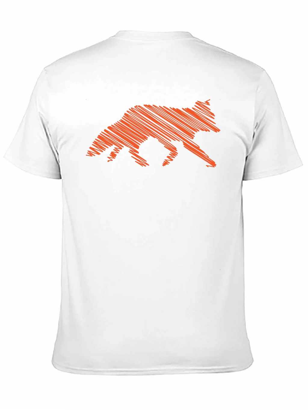 Orange Fox Scribble Graphic Black T-Shirt
