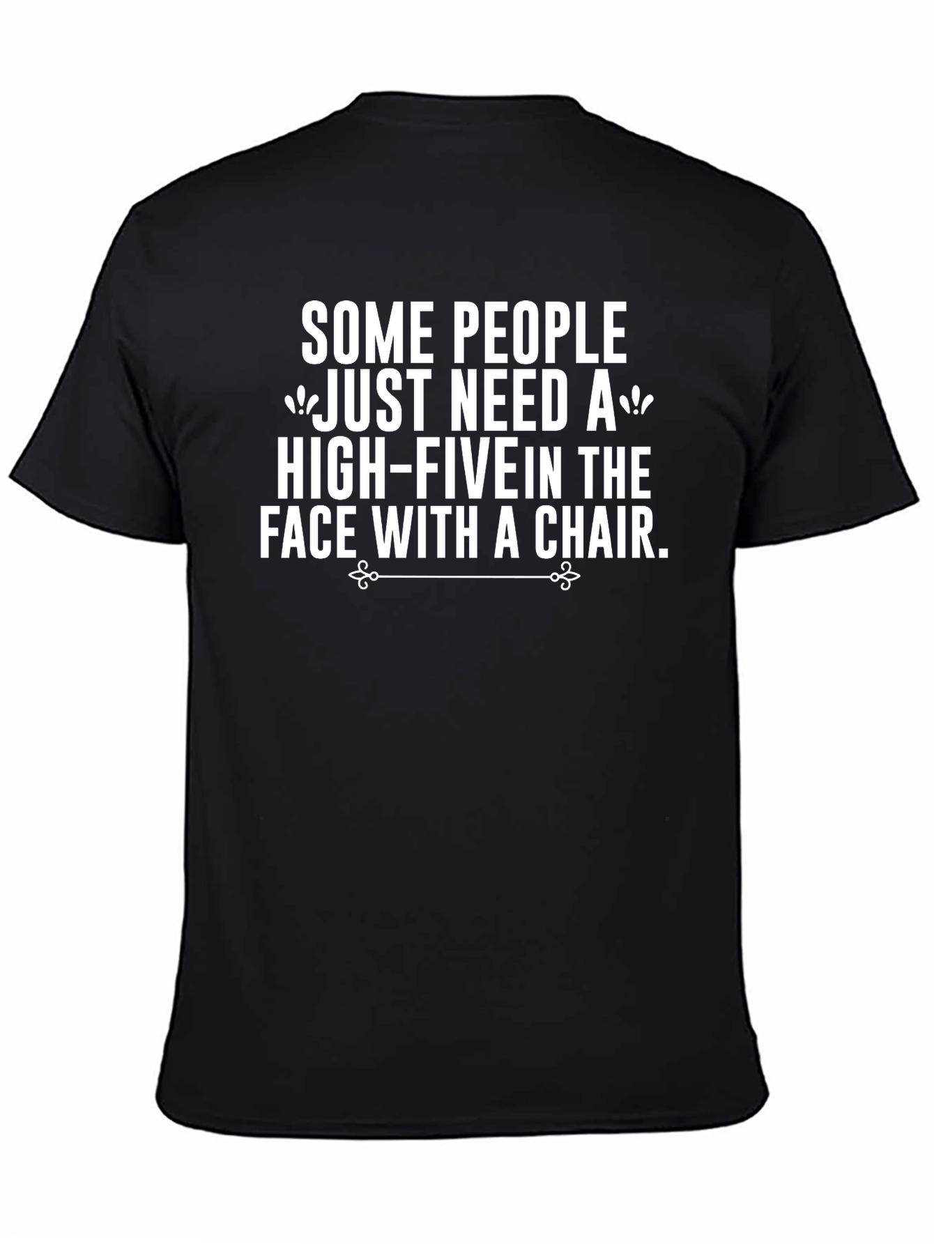 Humorous Graphic T-Shirt - High Five with a Chair
