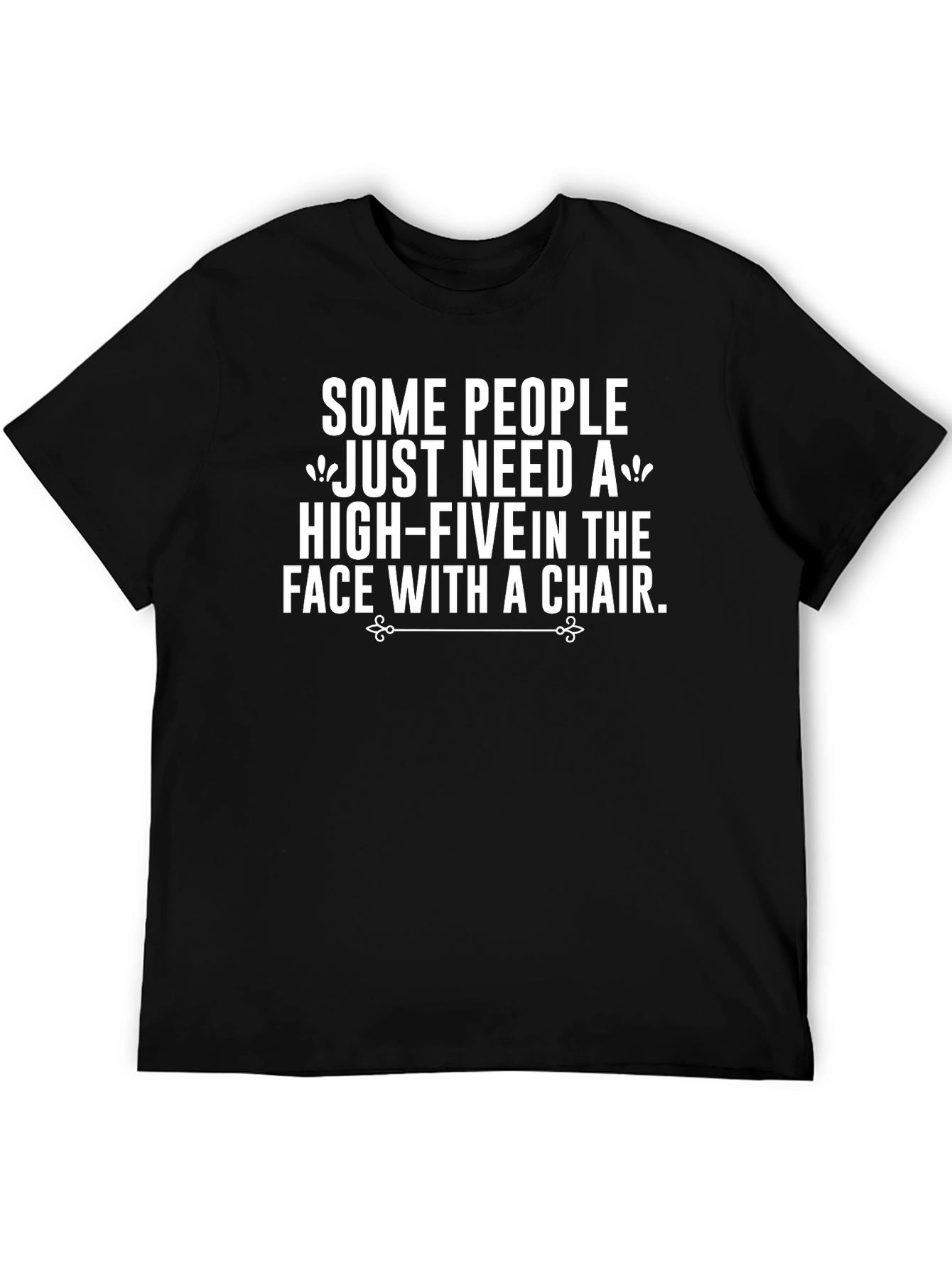 Humorous Graphic T-Shirt - High Five with a Chair