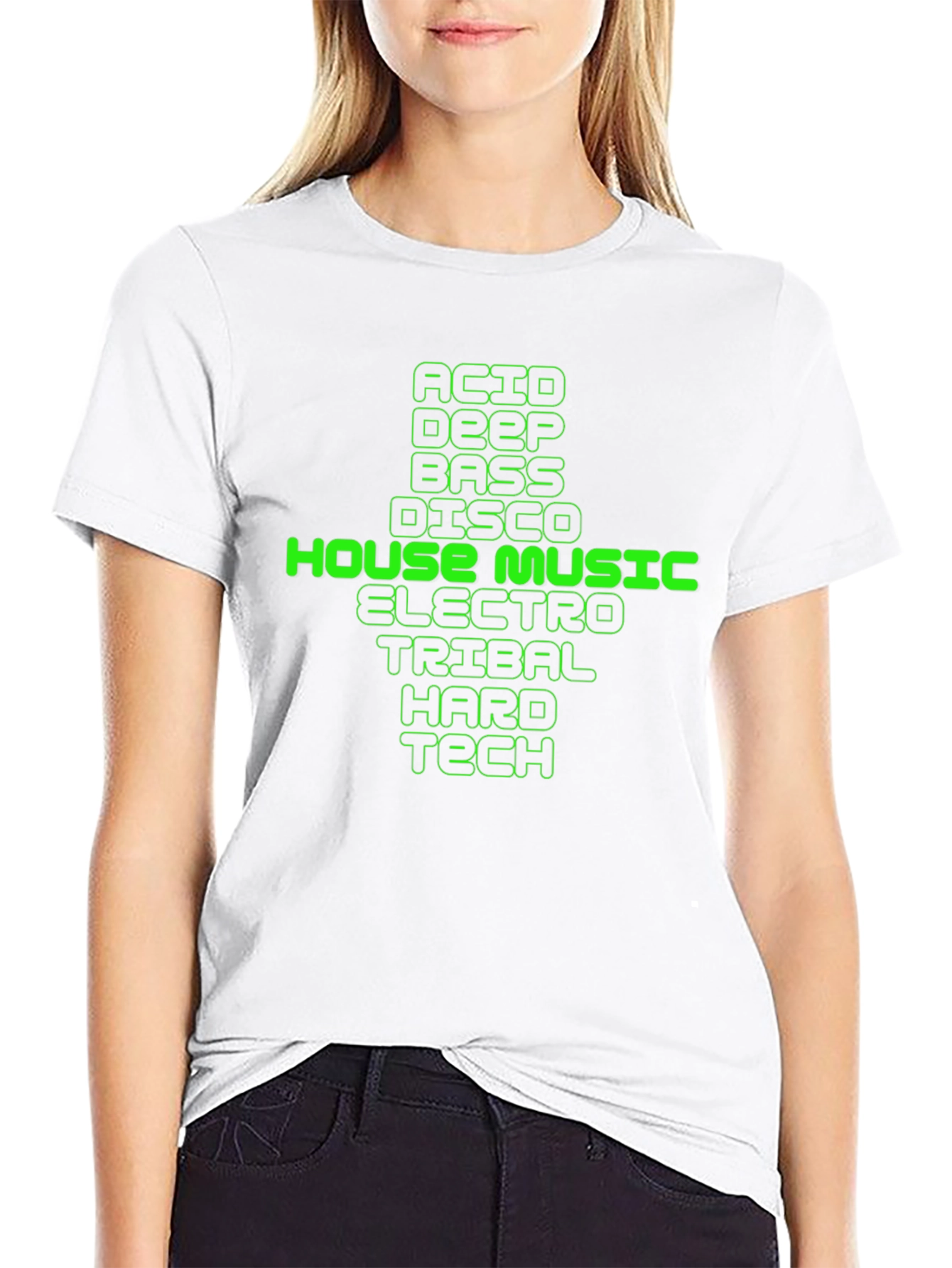 House Music Genres Graphic Tee - Black