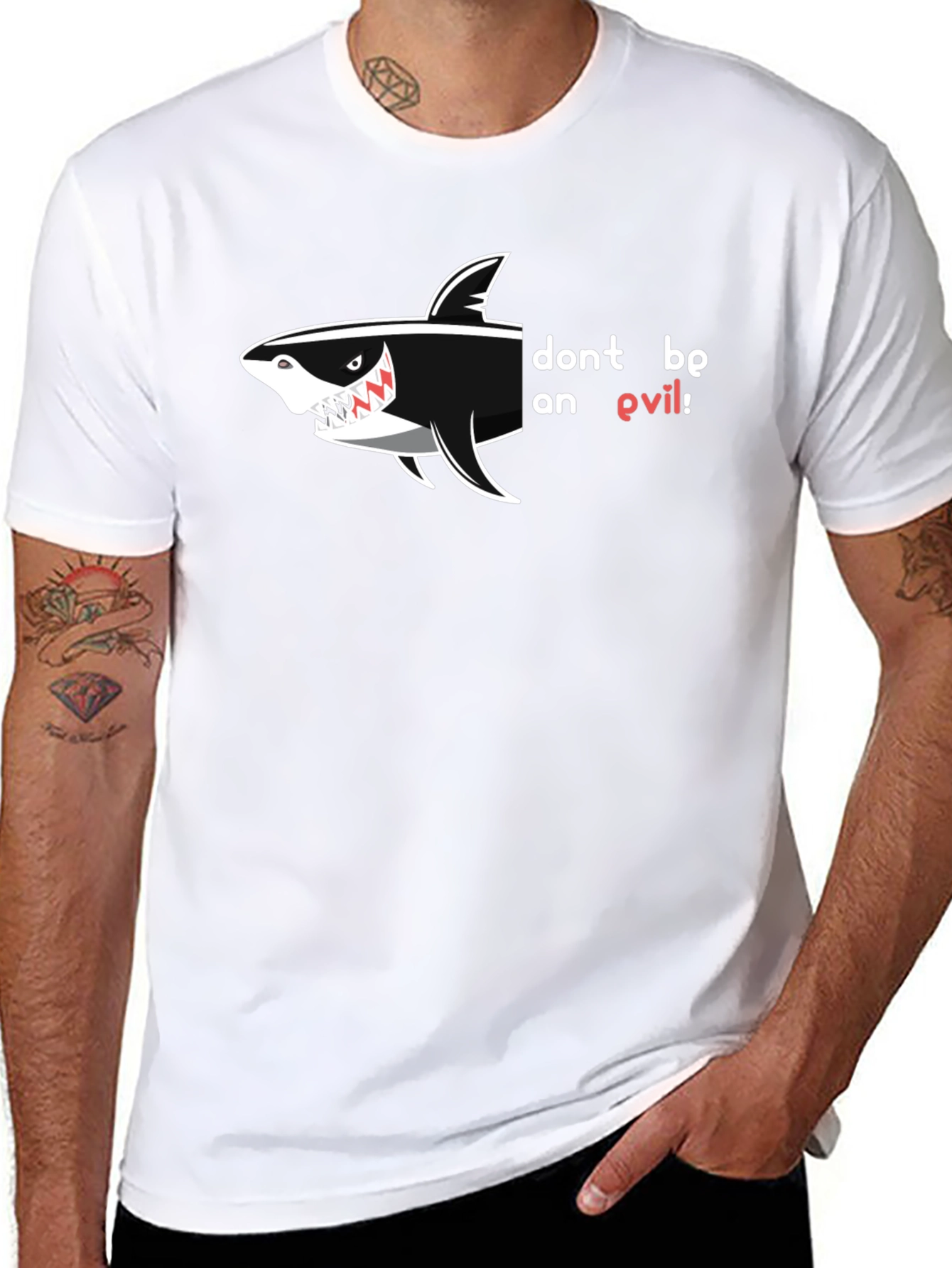 Dont Be An Evil Shark Black T-Shirt