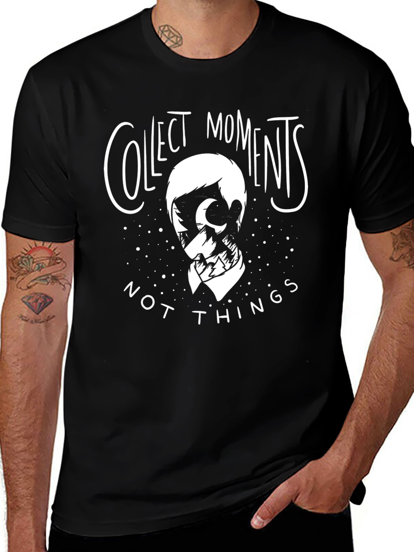 Collect Moments Graphic Tee - Stylish Black T-Shirt