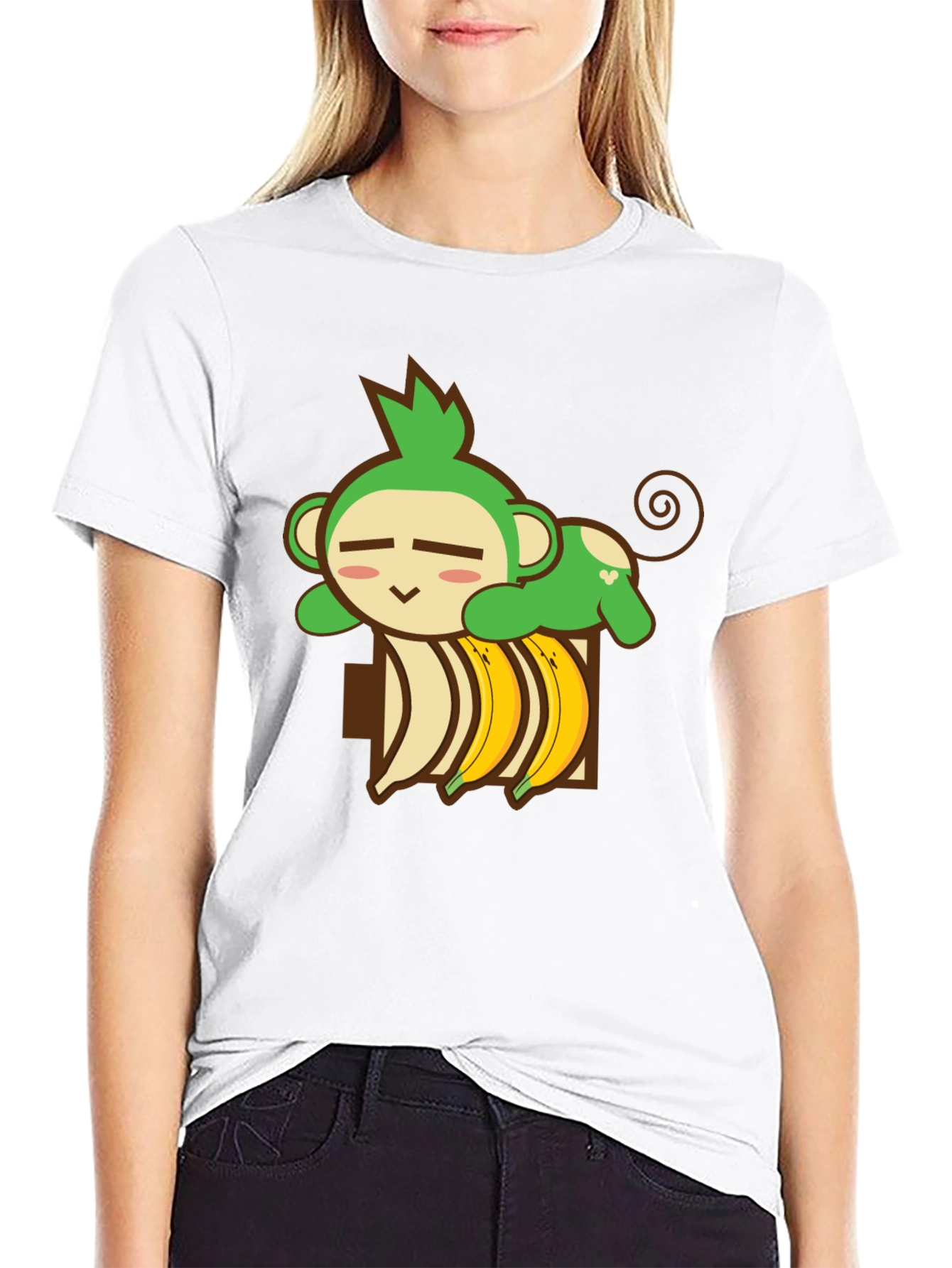 Monkey Banana Nap T-Shirt - Cute Cartoon Tee