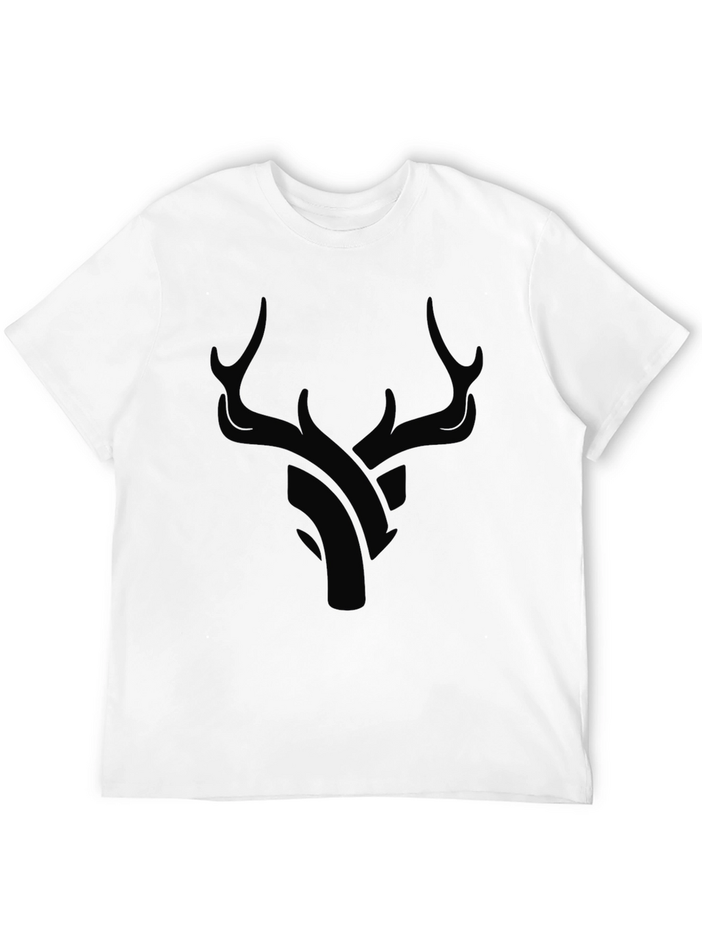 Modern Black Deer Graphic T-Shirt