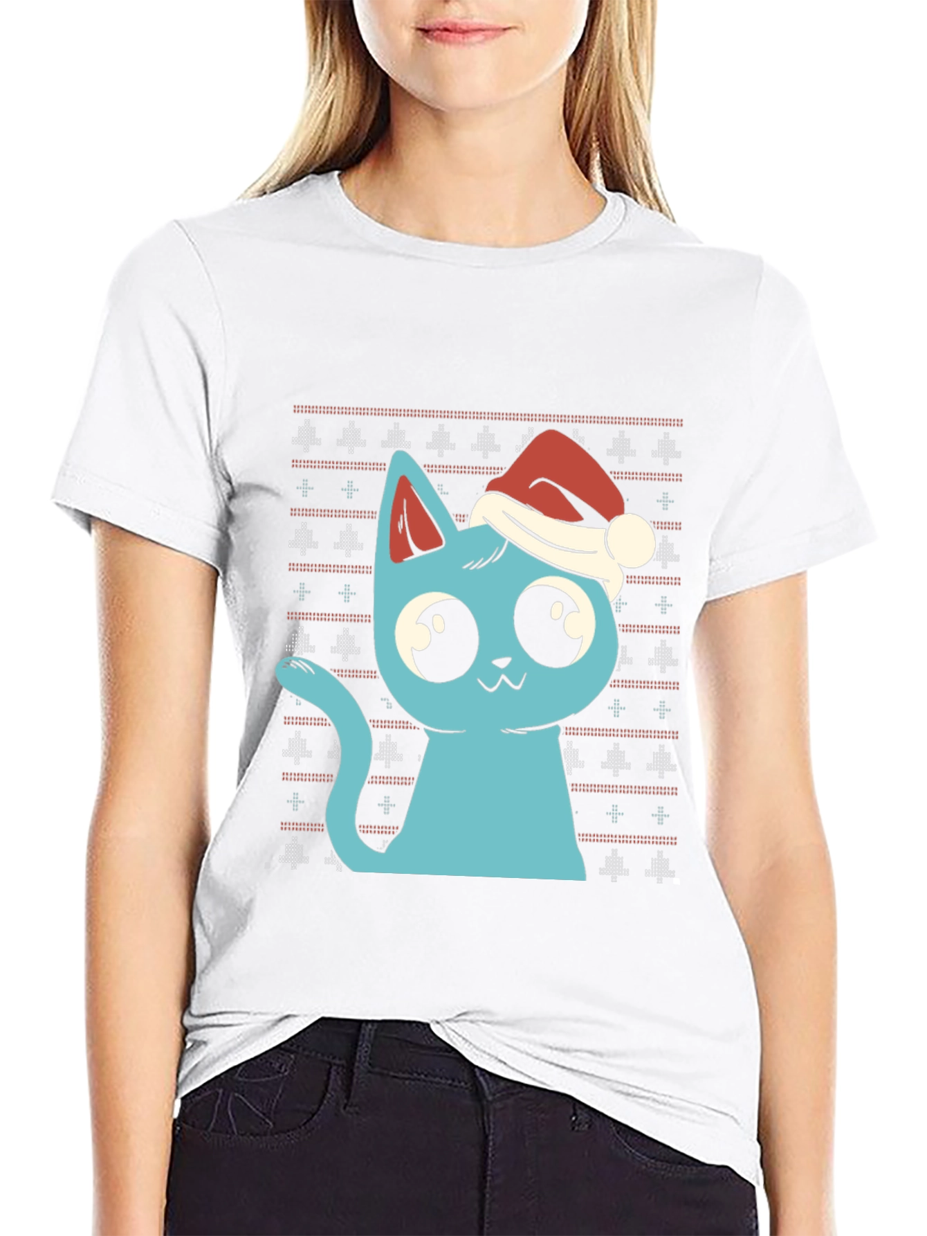 Festive Cat Christmas T-Shirt