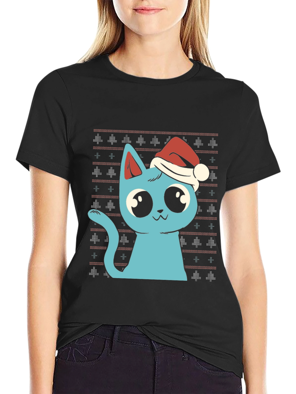 Festive Cat Christmas T-Shirt