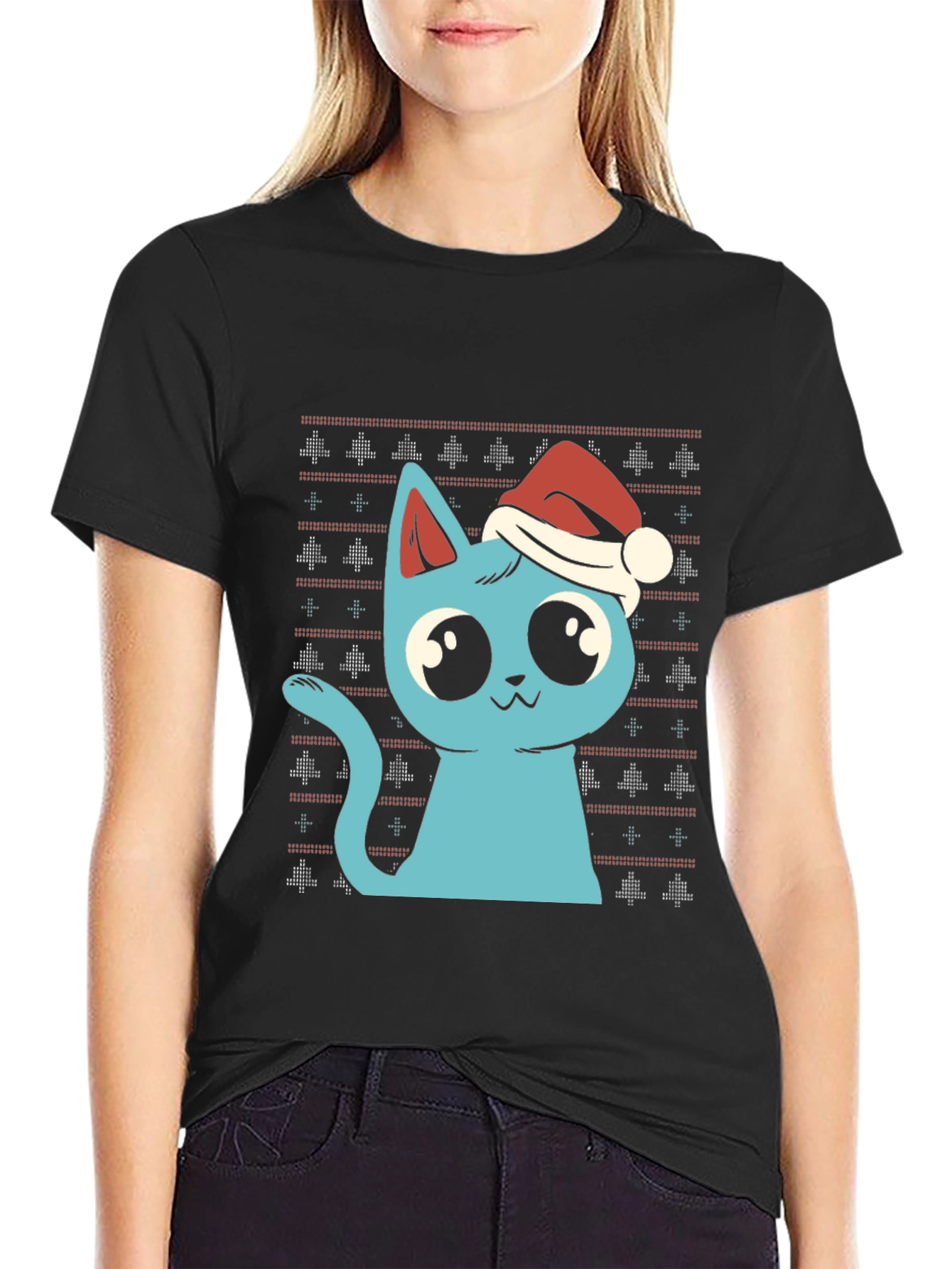 Festive Cat Christmas T-Shirt