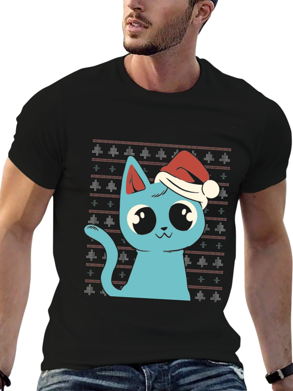 Festive Cat Christmas T-Shirt