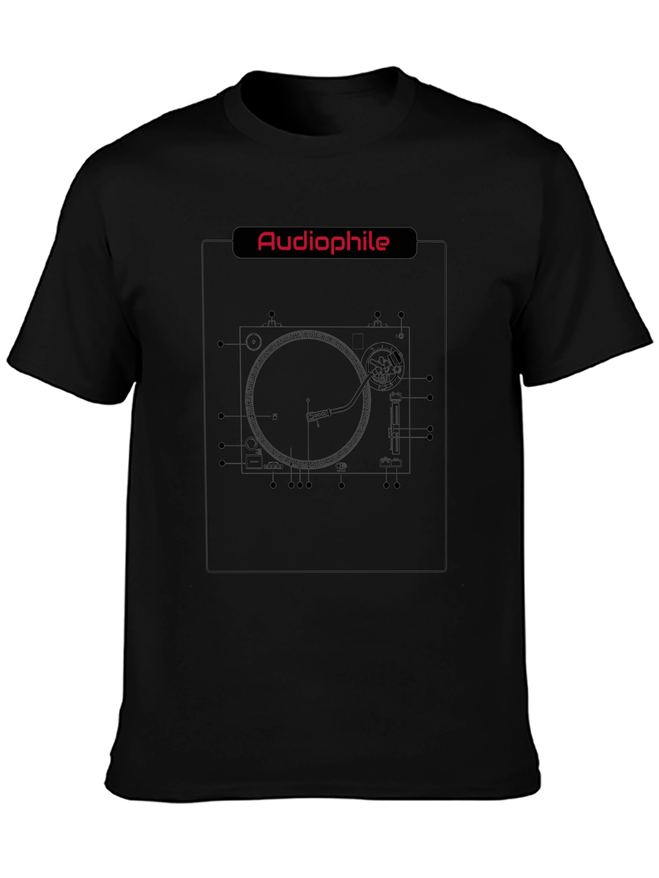 Audiophile Turntable Graphic Tee - Music Lover T-Shirt