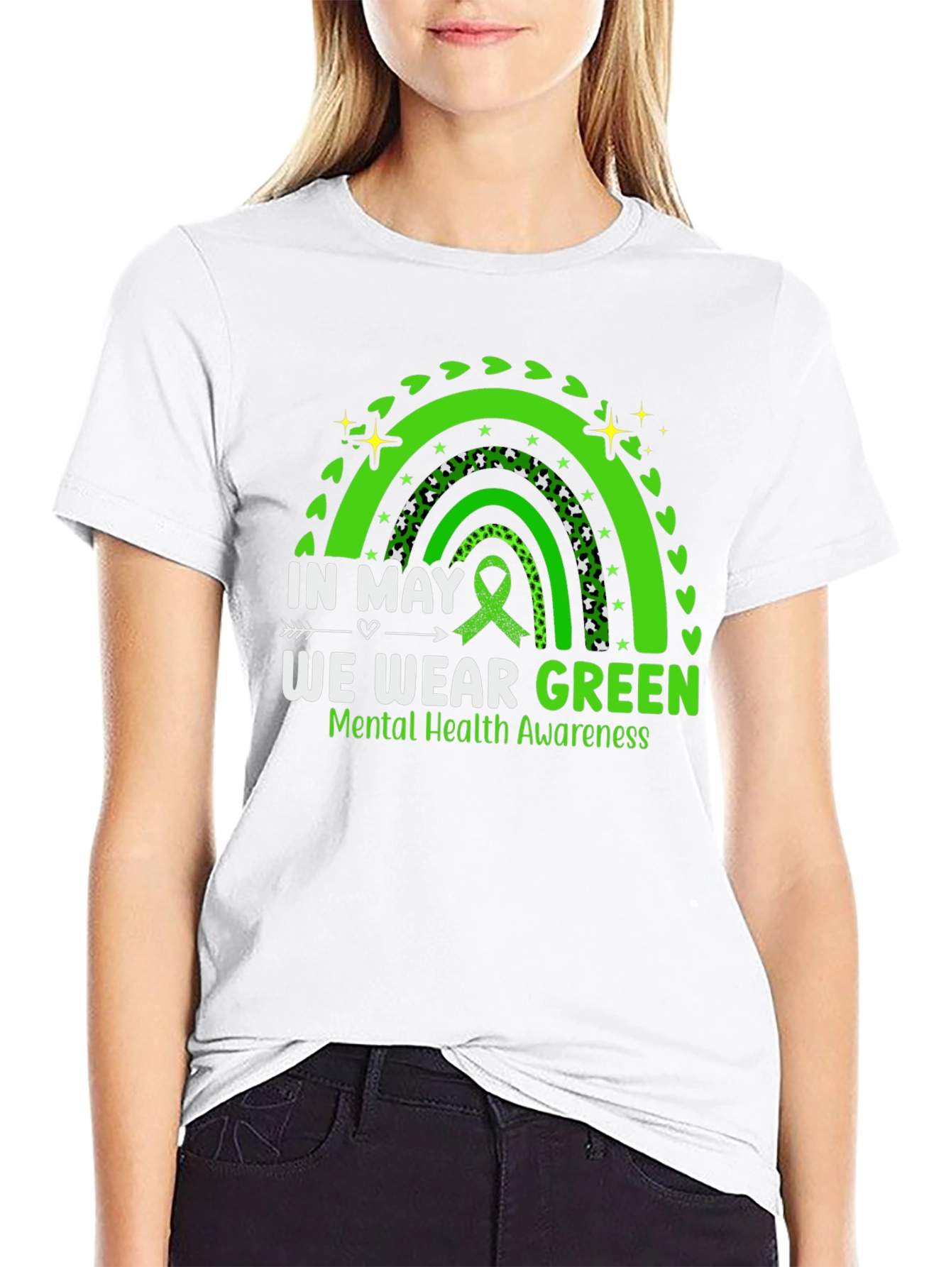 In May We Wear Green Mental Health Awareness T-Shirt