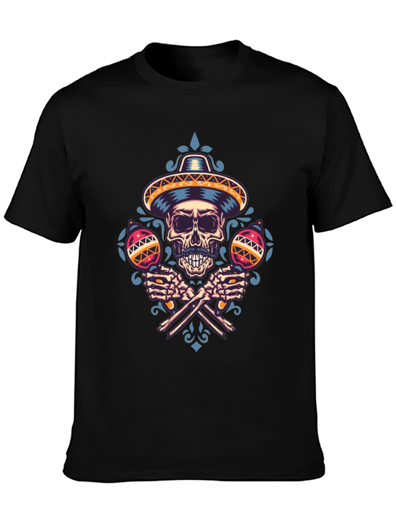 Dia de los Muertos Skull Maracas T-Shirt