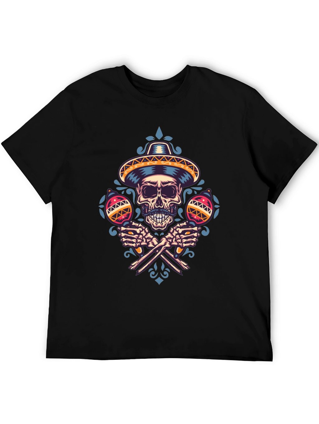 Dia de los Muertos Skull Maracas T-Shirt