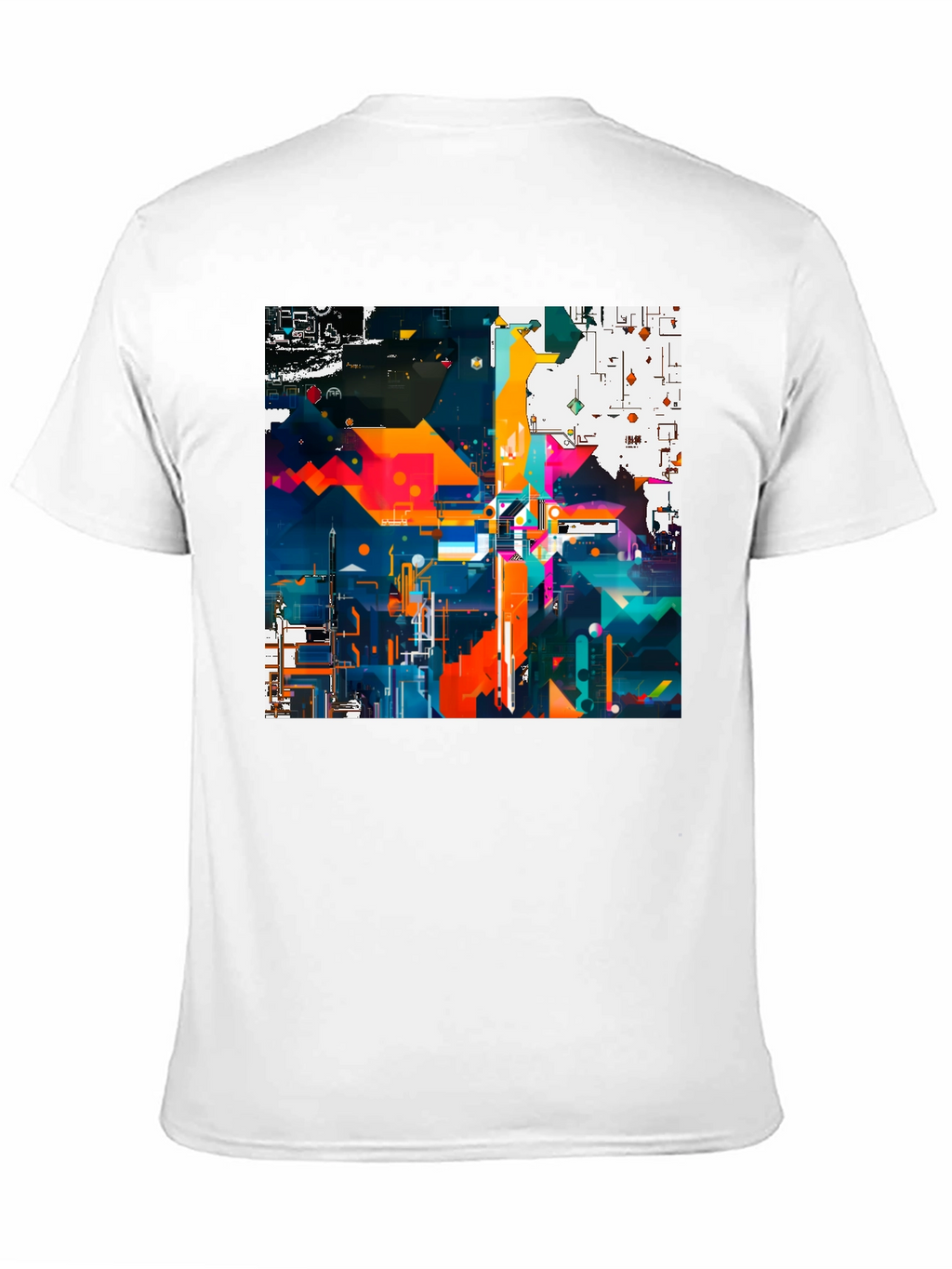 Abstract Geometric Art Print Black Tee