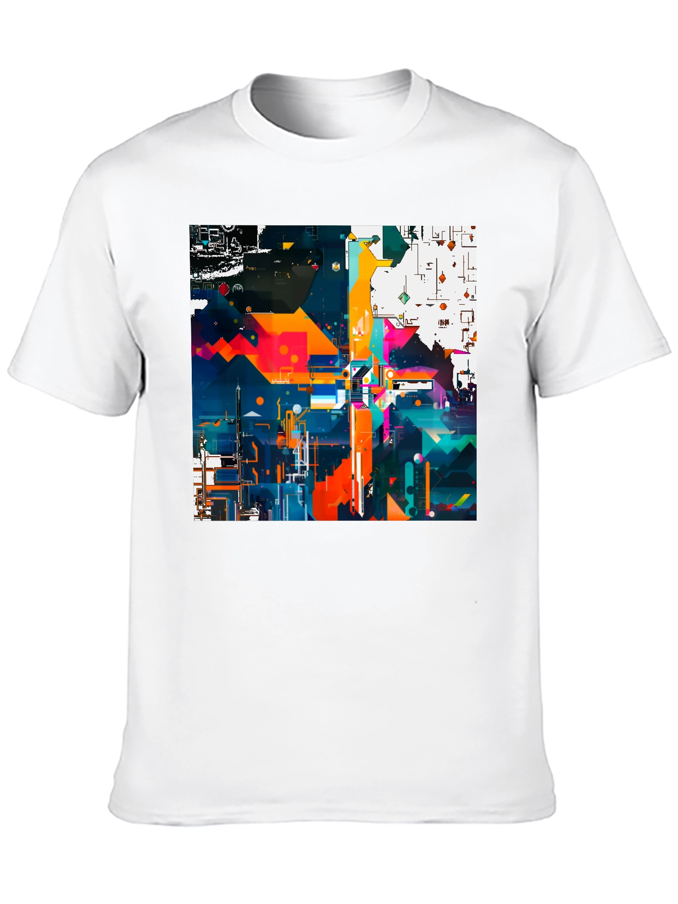 Abstract Geometric Art Print Black Tee