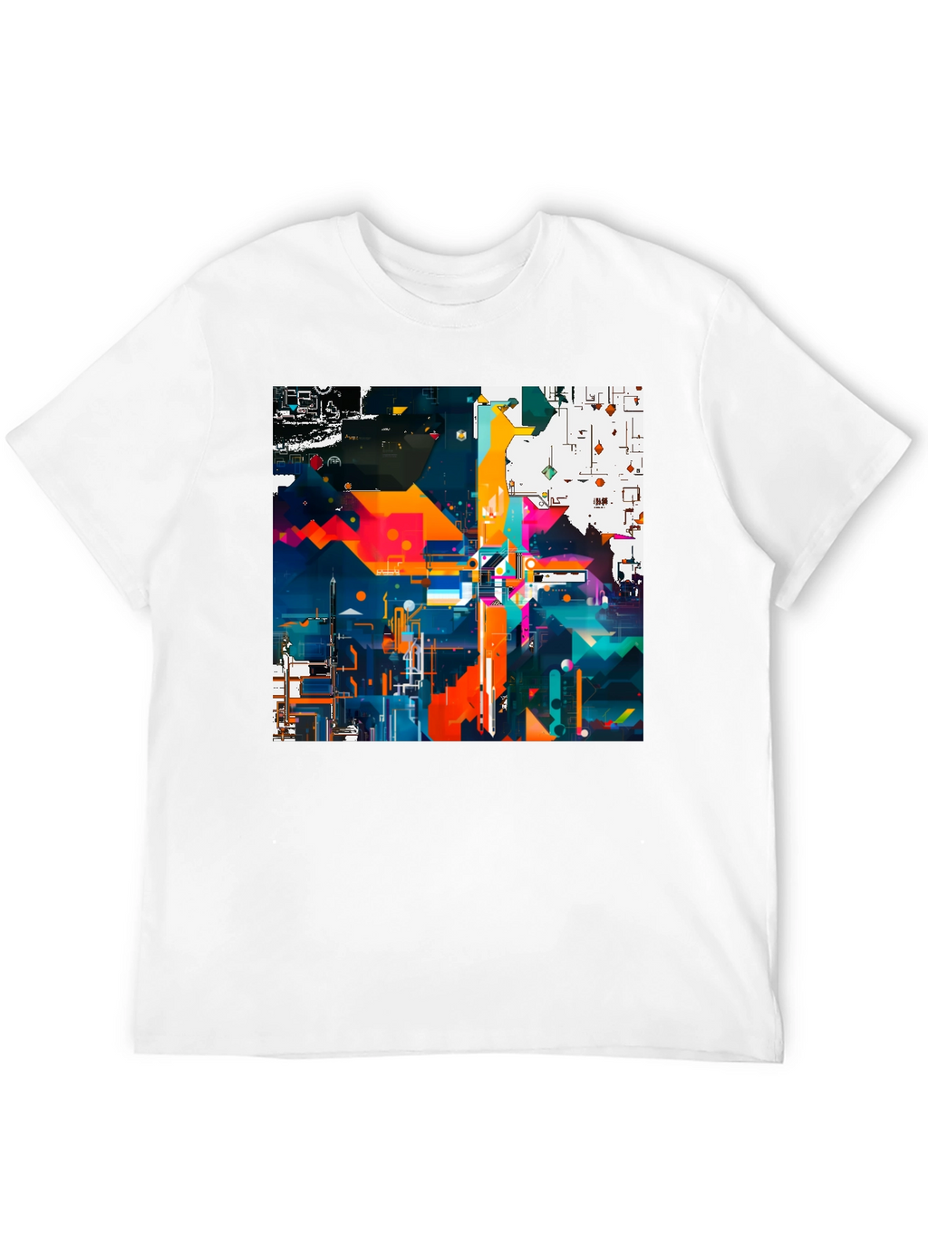 Abstract Geometric Art Print Black Tee