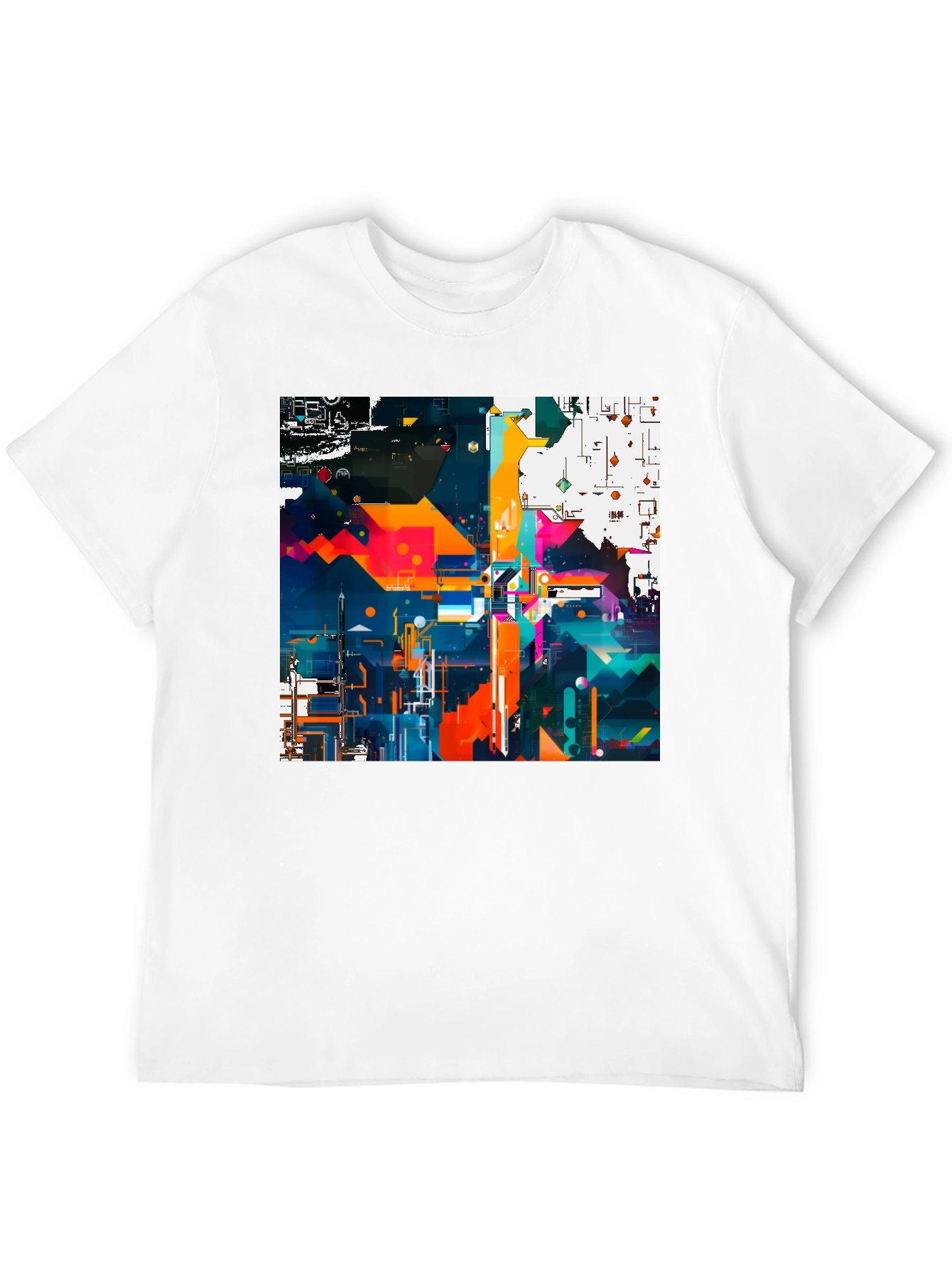 Abstract Geometric Art Print Black Tee