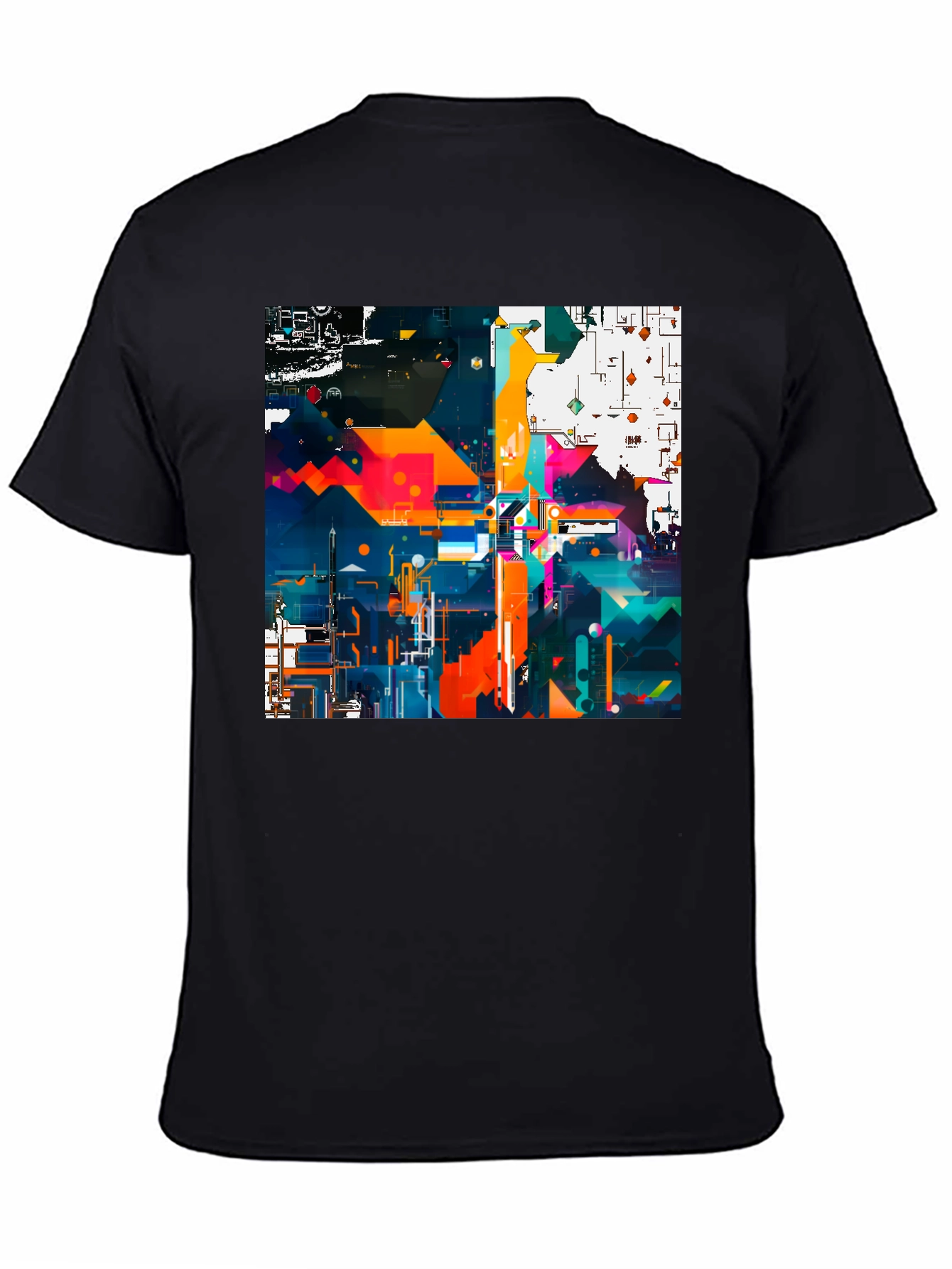 Abstract Geometric Art Print Black Tee