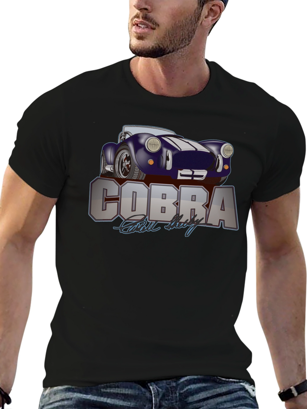Cobra Car Graphic T-Shirt - Mens Black Tee