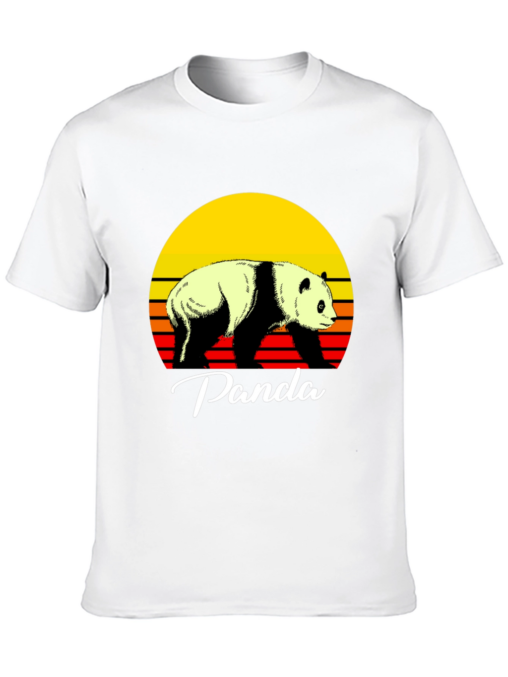Retro Panda Graphic Tee - Sunset Design