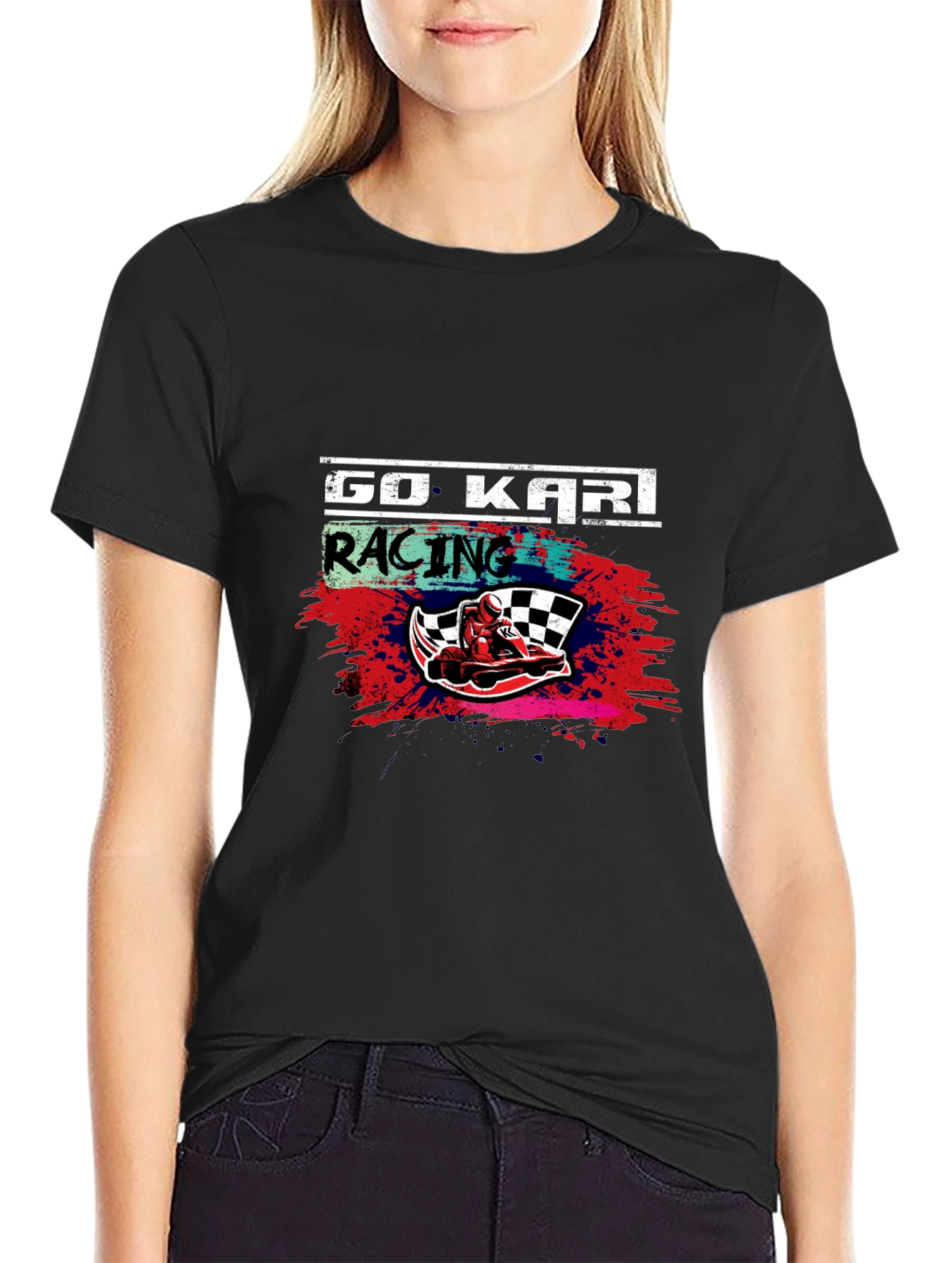 Go Kart Racing Graphic Tee - Black